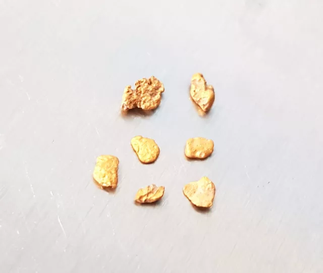 Australian Natural Gold Nuggets 7 pieces - 0.26 grams total.
