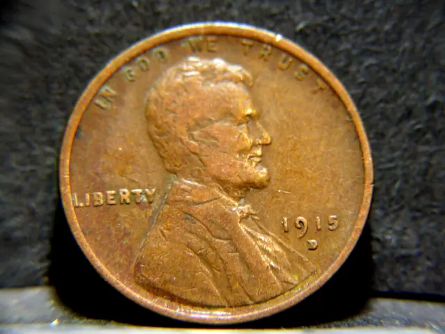1915 D Lincoln Wheat Cent Penny--Nice Early Date Coin--Nice Details--#667