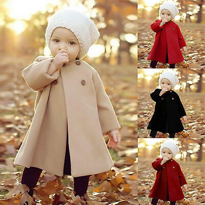 Baby Toddler Girls Winter Elegant Trench Coat Kids Wind Jacket Outerwear Clothes