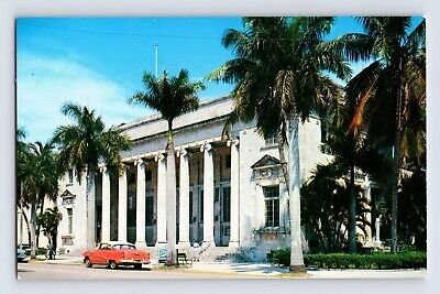 Postcard Florida Fort Myers FL Post Office Car Auto 1960s Unposted Chrome
