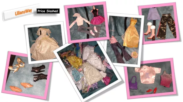Barbie/Sindy/Steffi Love Outfits, Shoes, Bag, Bundles for Fashion Dolls