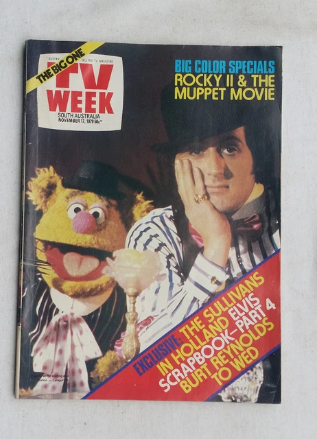1979 TV Week Magazine Rocky Muppets Elvis Presley The Sullivans Burt Reynolds