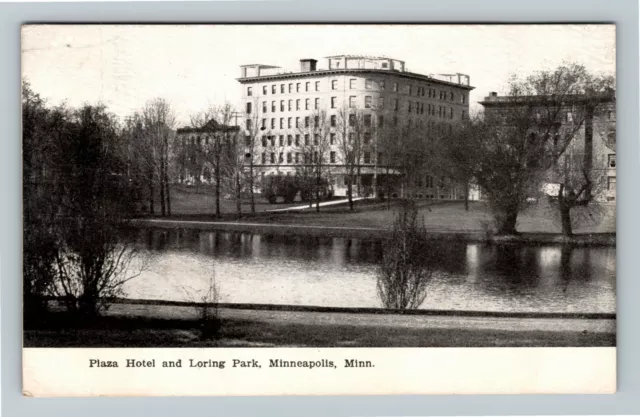 Minneapolis MN-Minnesota, Plaza Hotel and Loring Park, Vintage Postcard