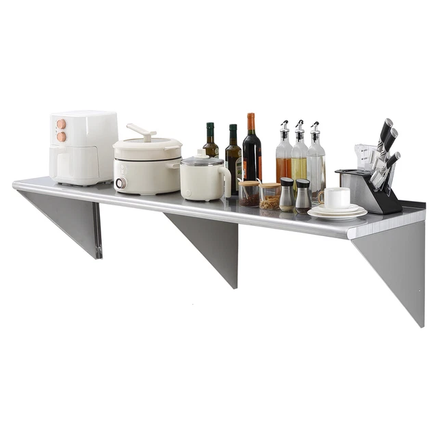 VEVOR Stainless Steel Wall Mounted Shelf Kitchen Restaurant Shelving Multisize