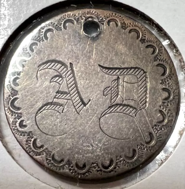 LOVE TOKEN COLLECTABLE: 1853 Arrows Dime Engraved AD COBM-580
