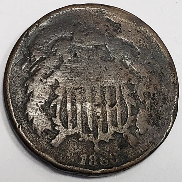 1868 United States Union Shield 2 Two Cent Piece 2c Rare Collector Coin 1TC6847