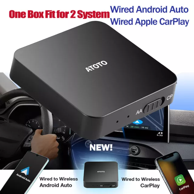 ATOTO 2 IN 1 Dongle Wireless Apple CarPlay Android Auto Adapter Multimedia Playe