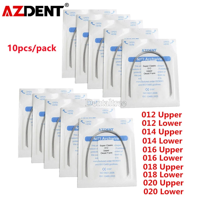 10pcs AZDENT Dental Orthodontic Super Elastic Niti Round Arch Wire Ovoid Form
