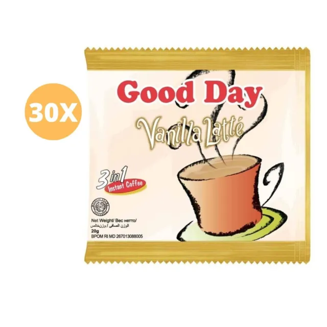 30 Sachet X Good Day Poudre De Café Instantané Saveur Vanille Trois En Un...