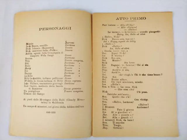 Libretto Opera LA FANCIULLA DEL WEST G. PUCCINI DRAMMA DI DAVID BALASCO 3