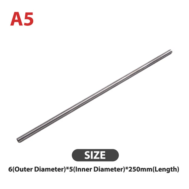 Silver Round 304 Stainless Steel Capillary Tube Pipe 250mm Hollow Circular Tube_