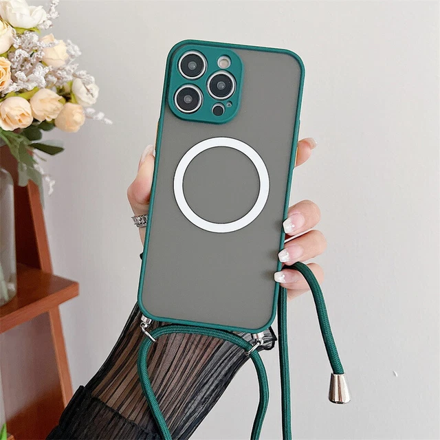 For iPhone 14 13 Pro Max 12 11 Magnetic Necklace Lanyard Shockproof Case Cover