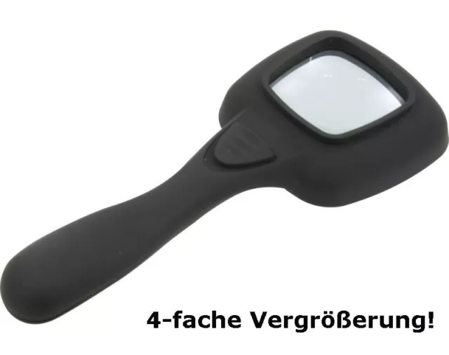 Hand Lupe mit LED Licht (Lesehilfe, Leselupe), 4-fache Vergrößerung - NEU (HLL4)