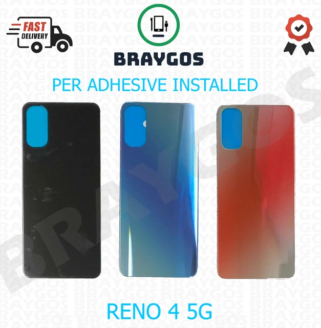 Vitre Arrière Pour Oppo Reno4 Z 5G (CPH2065) - Blanc, Avec Adhésif, Cache Batterie, Neuf Sous Emballage