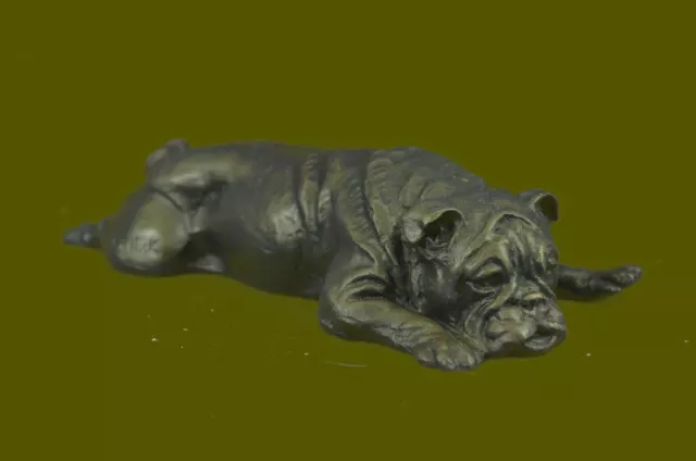 Bronze Sculpture Statue Art Deco Hot Cast English French Bulldog Masterpiece NR