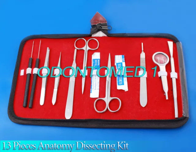 13 Anatomy Dissecting Kit -Surgical Medical Taxidermy Student Instru DS-1408