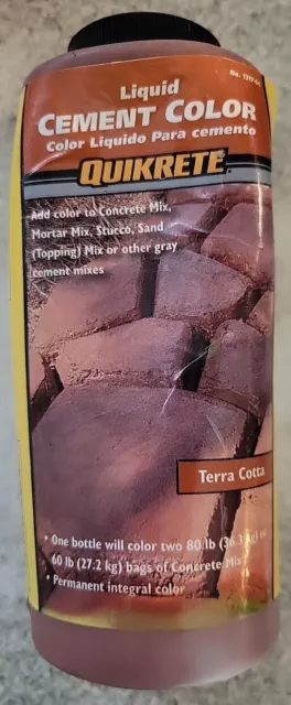 New Quikrete 10 oz. Liquid Cement Color Terra Cotta 1 Bottle Colors  2-80lb Bags