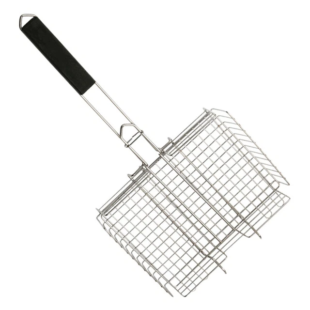 Tragbarer Grillkorb Edelstahlzubehör Grillkorb mit abnehmbaren Griffwerkzeugen