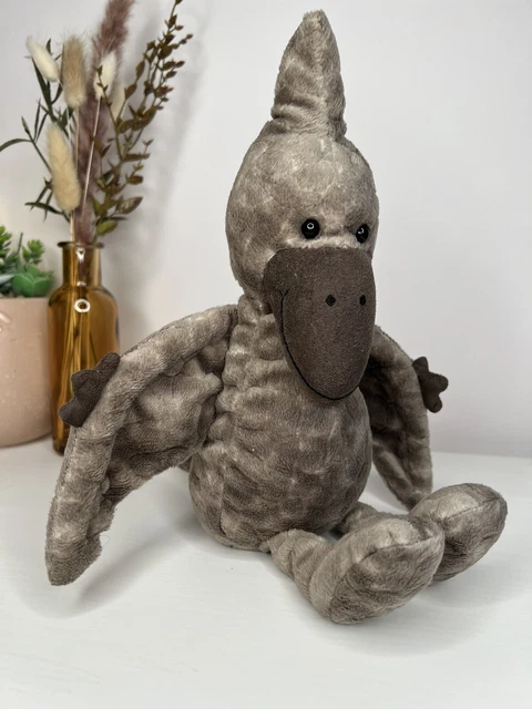 Jellycat Terry Pterodactyl Comforter Soft Toy Baby Dinosaur Grey Brown