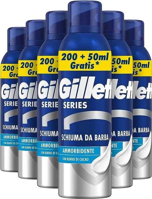 6 PZ Gillette Series Schiuma Da Barba Ammorbidente, 250 ml x 6 OFFERTA LIMITATA