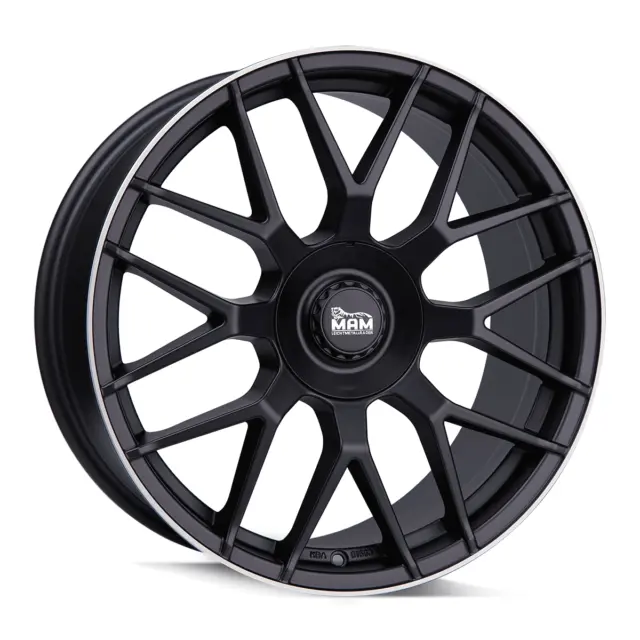 17 Zoll MAM GT1 5x100 ET30 Alufelgen MATT BLACK LIP POLISH