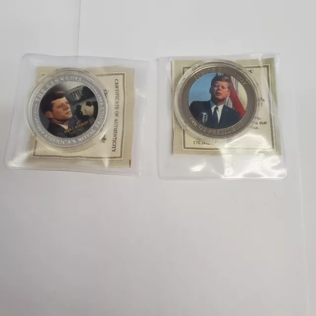 Lot Of 2 Commemorative Coins With Coa,   Us Presidents-   J.f.kennedy