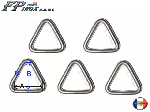 Anneau Triangulaire inox 8mm x 50mm ( Lot de 5 ) inox Triangle