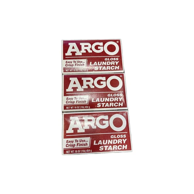 Argo Laundry Starch Gloss Powder (3) 1lb boxes 16 ounces each