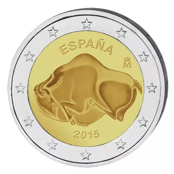 2 Euro Gedenkmünze/Sondermünze Spanien 2015 Höhle von Altamira