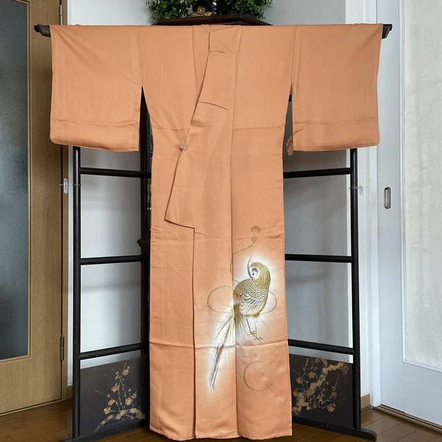 Montsuki Tomesode Kimono Japan Kimono Colored Tomesode Embroidery Pheasant 2