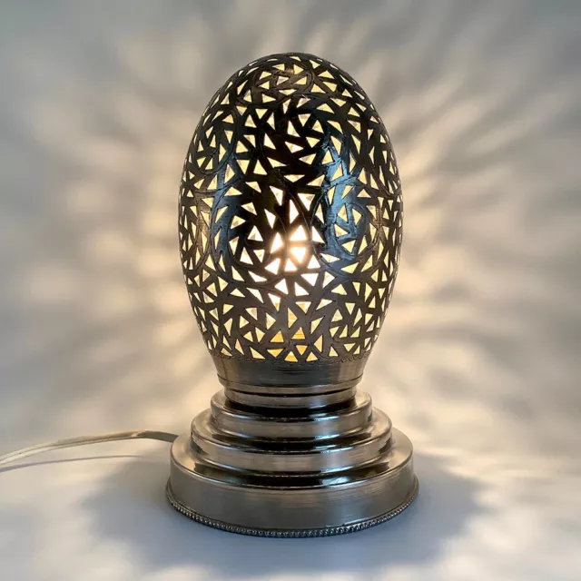 1 Lampe Lanterne Veilleuse Métal Argenté Oriental Design Metal Lamp Night Light