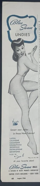 Magazine Ad* - 1946 - Blue Swan Mills - New York - Ladies Undies