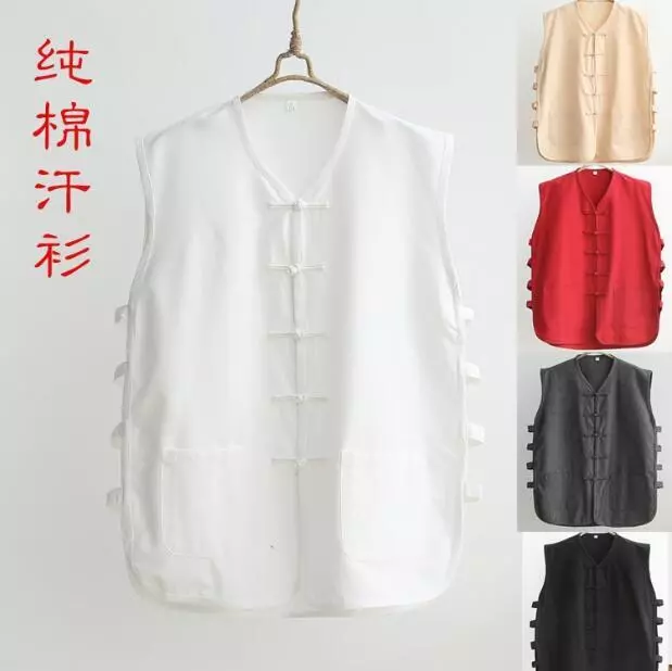 New Chinese Style Men Tradtional Cotton T-Shirt Summer Kung Fu Shaolin Tops vest