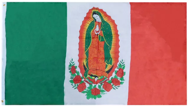 3x5 Mexico Guadalupe Premium Quality 3'x5' 68D Woven Poly Nylon Flag Banner