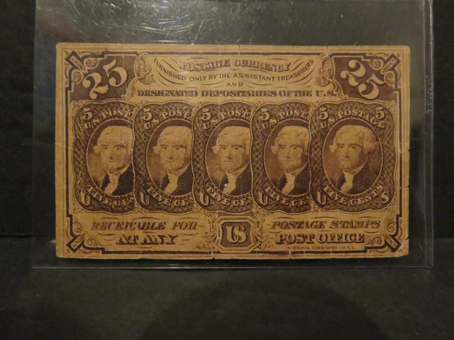 1862 Fractional Currency-25 Cents Fr-1282 in FINE Condition ~ 603-3