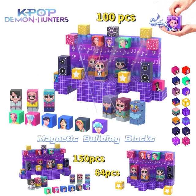 Demon Blocks K-POP DEMON HUNTERS Magnetic Building Blocks Set Educational Toy ...