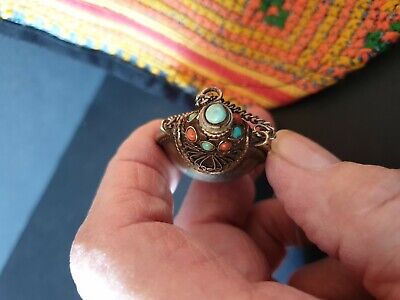 Old Tibetan Silver Snuff Bottle on Local Silver Chain …beautiful collection & ac 3