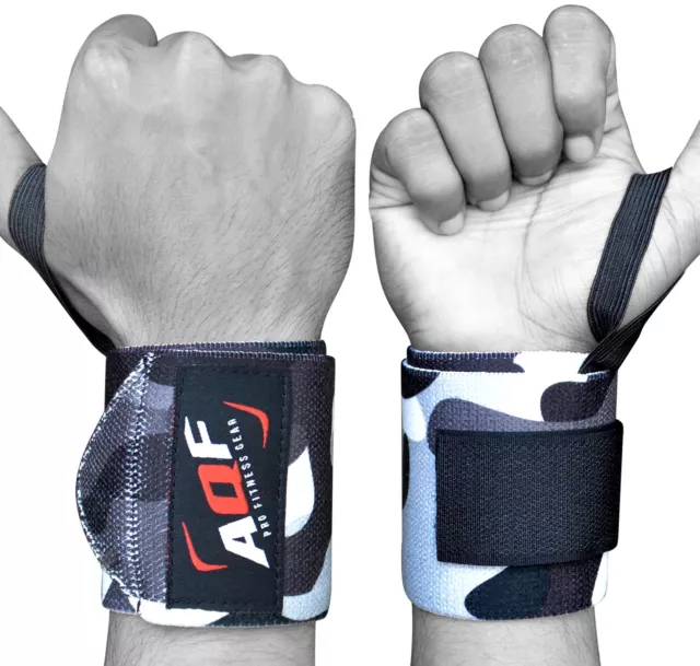 AQF Weight Lifting Wrist Wraps Bandage Hand Support Gym Straps Brace Cotton Camo