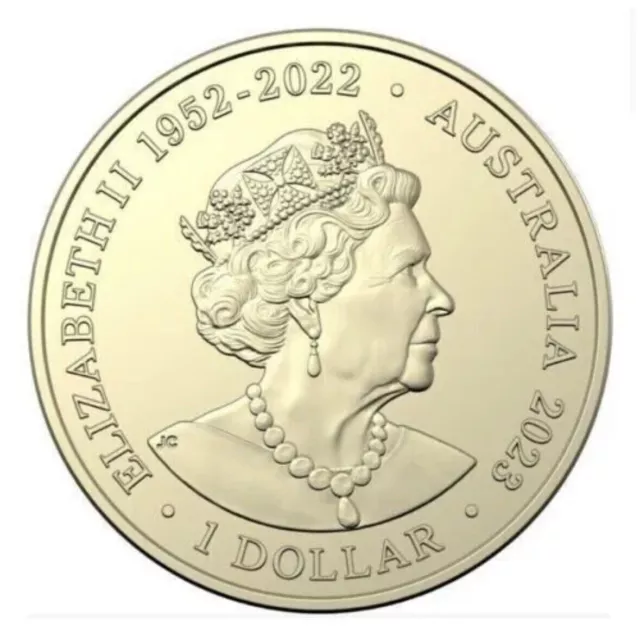 UNC 2023 $1 One Dollar Coin displaying 1952-2022 Queen Elizabeth II - Free Post