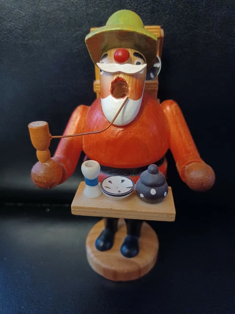 Erzgebirge altes Räuchermännchen Porzellanhändler 15 cm groß Figur Kunst DDR