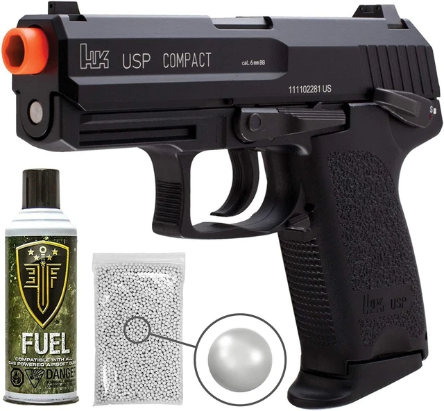 UMAREX H&K USP Compact GBB Airsoft Pistol with Green Gas Tank and BBs
