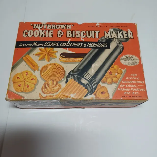 Vintage Nutbrown Metal Cookie and Biscuit Maker Retro Collectable Kitchenalia🍪