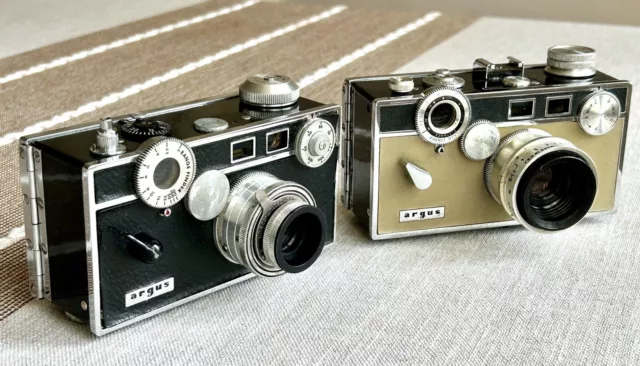 TWO Argus C-3 C3 Matchmatic 35mm Film Cameras "The Brick" 1940s, Harry Potter 2