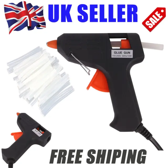 Hot Melt Glue Gun Electric Trigger Adhesive Hobby Craft DIY 100 FREE Glue Sticks