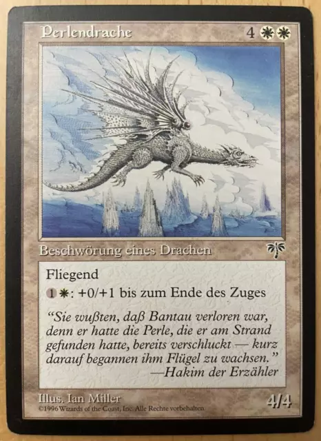 Perlendrache (Trugbilder, 1996) Magic Karte MtG Pearl Dragon Drache