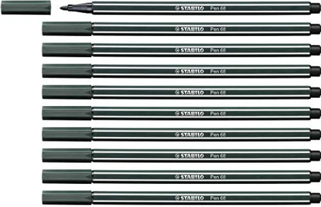 Pennarello Premium - STABILO Pen 68 - Confezione da 10 - Verde Terra - NUOVO