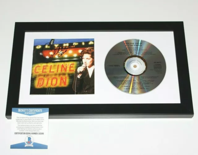 Celine Dion Signed Framed 'L'olympia Live France' Cd Cover Beckett Coa Bas