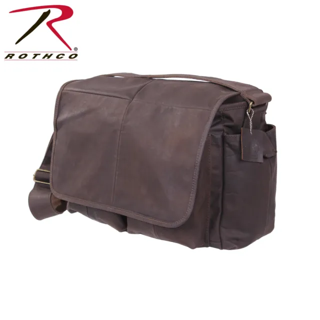 Rothco Brown Leather Classic Messenger Bag # 91480