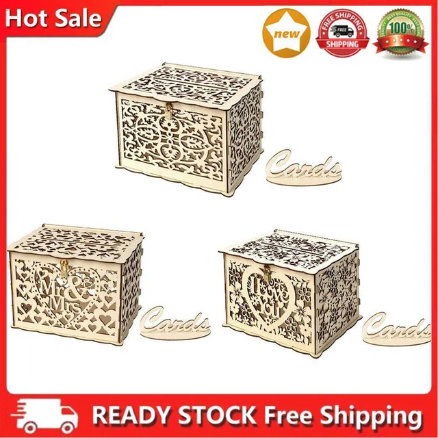 DIY Card Holder Container Elegant Wooden Box Reusable Fashion for Birthday Party