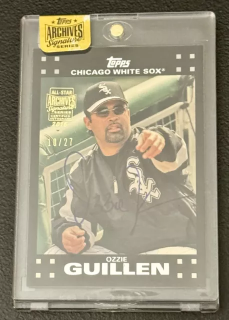 Ozzie Guillen 2016 Topps Archives Signature Series Auto 10 /27  On 2007 Topps